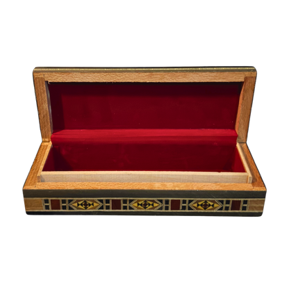 Damascene Mosaic Pen, Jewelry & Rosary Box – Handcrafted Pearl Art