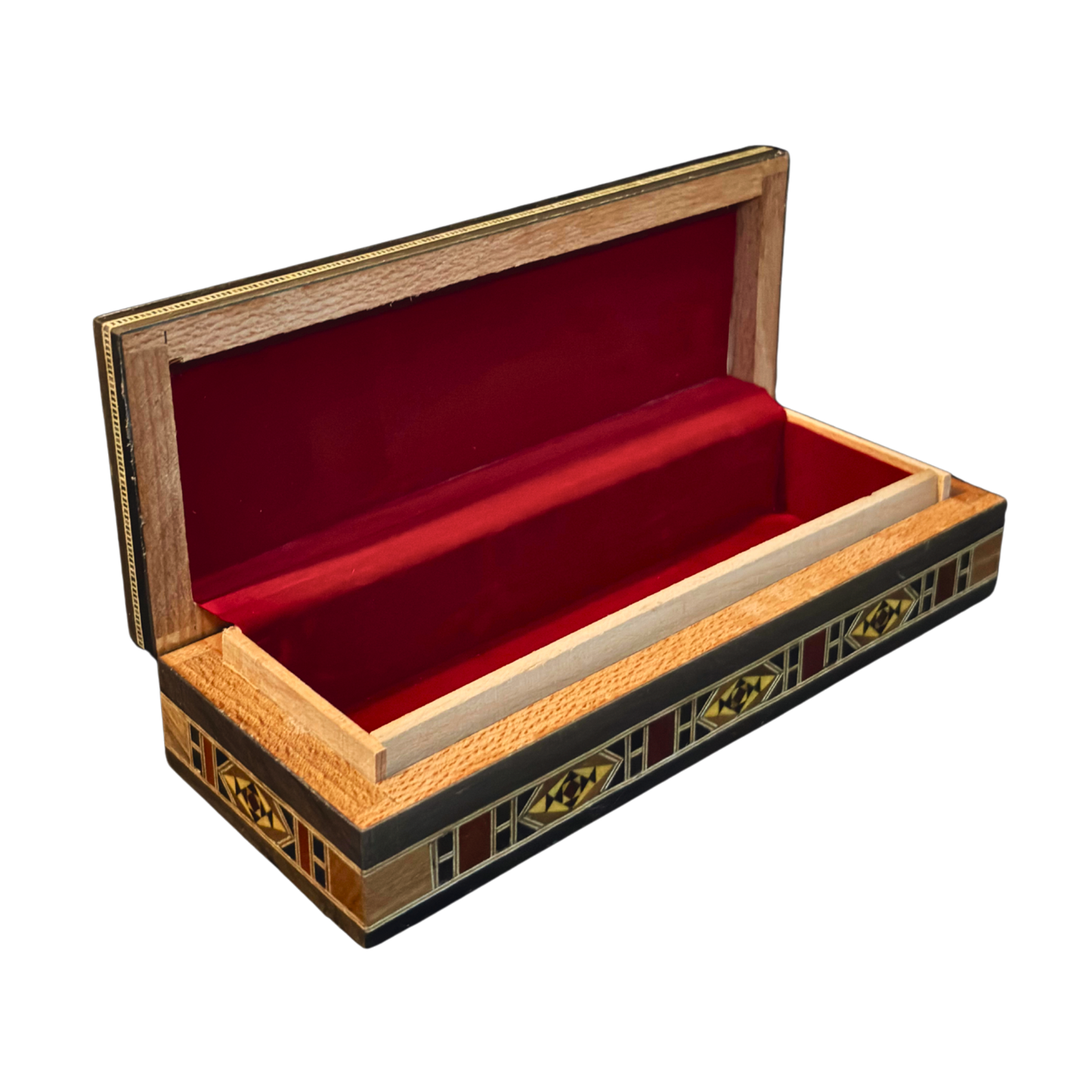 Damascene Mosaic Pen, Jewelry & Rosary Box – Handcrafted Pearl Art