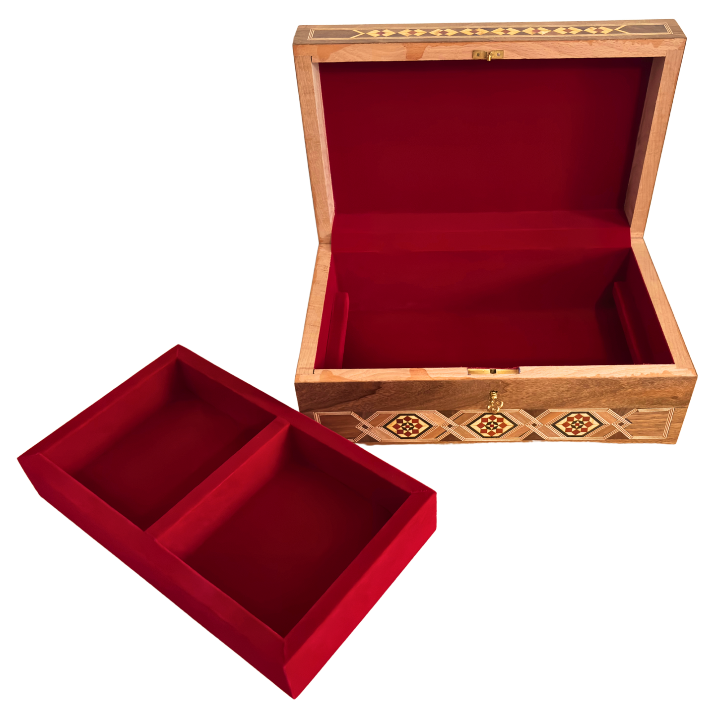 Kilitli Şam Mozaik Takı Kutusu – El Yapımı Zarif Eser