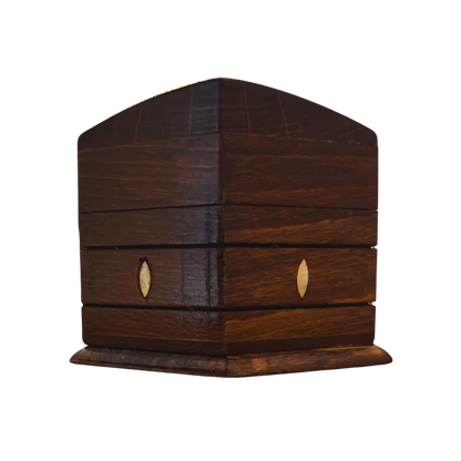 Handgesneden Beukenhouten Doos – Parelmoer & Fluwelen Binnenkant, Tijdloos Oosters Design