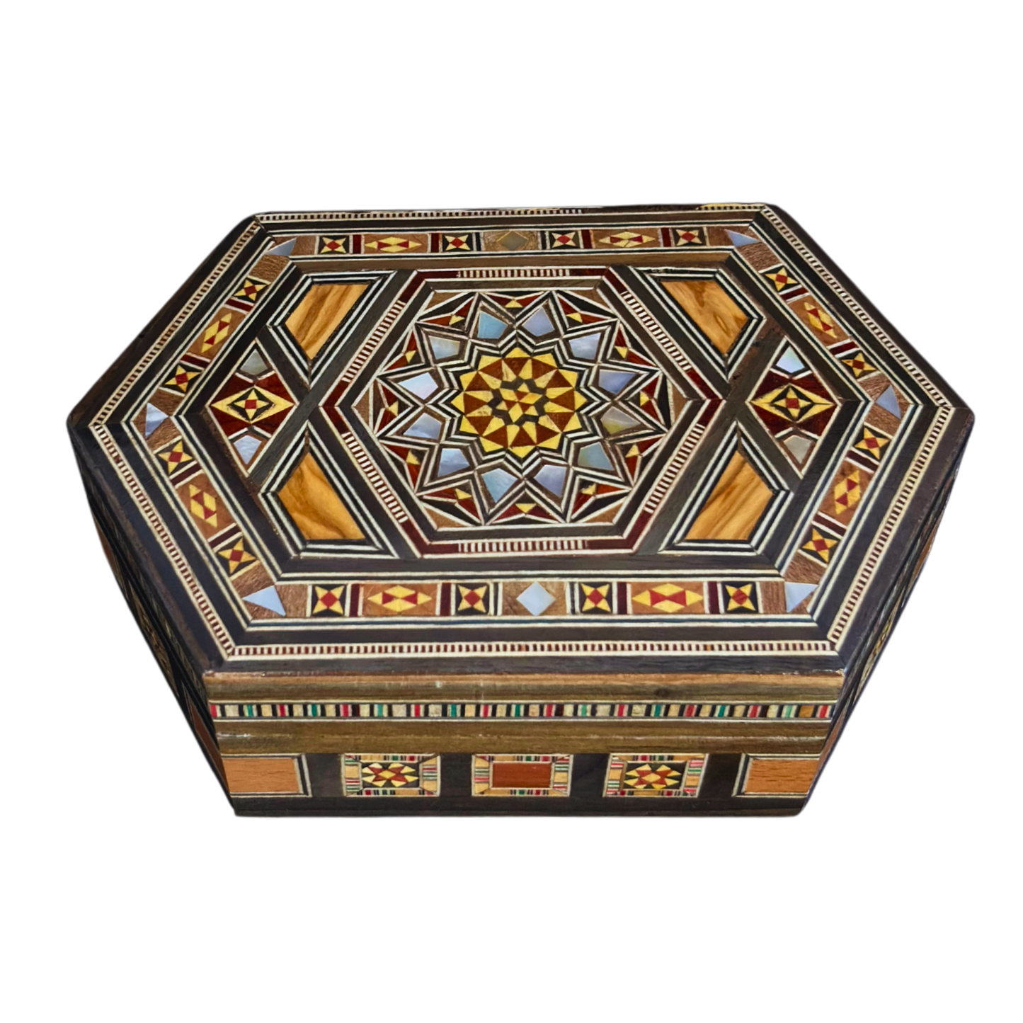 Refined Damascene Mosaic Box – Mother of Pearl & Velvet