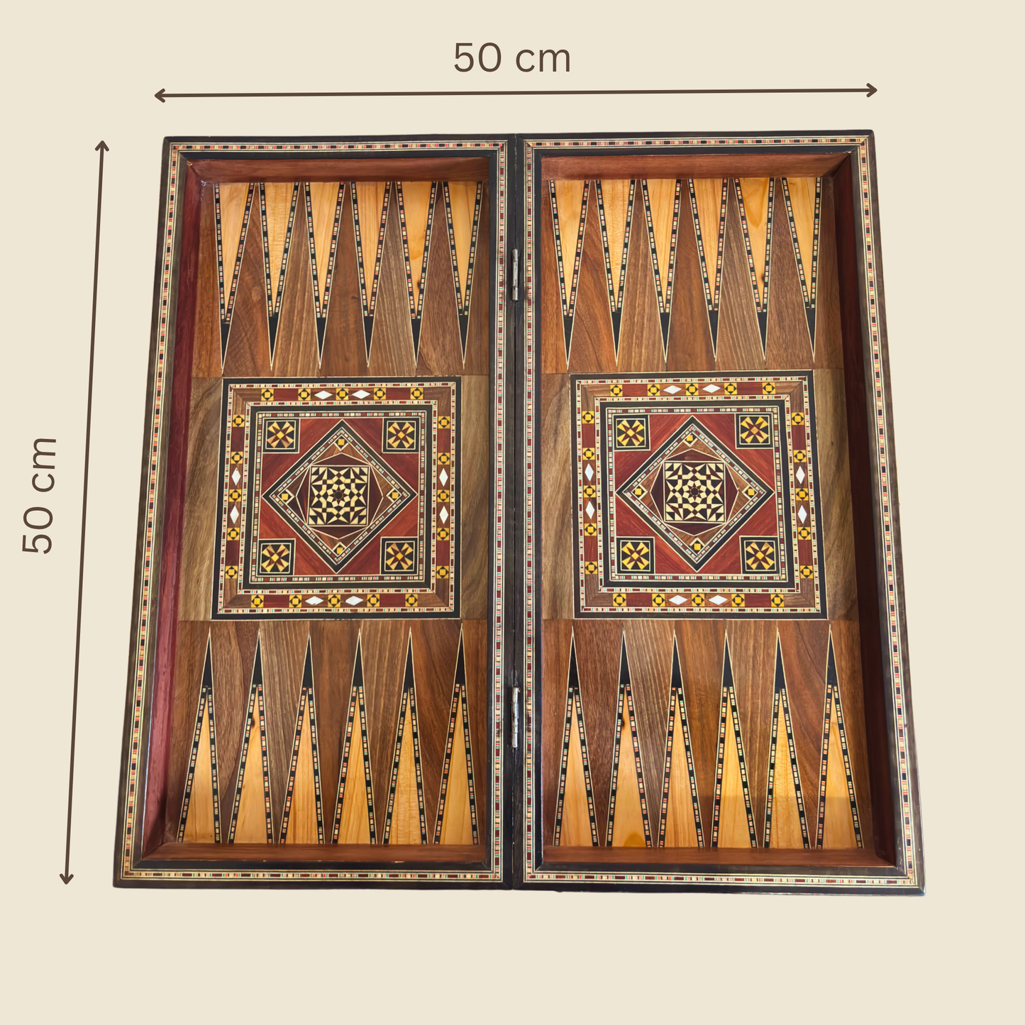 Handcrafted Damascene Backgammon & Chess Table Set by Gaby Al Dayeh – Mother of Pearl Inlay