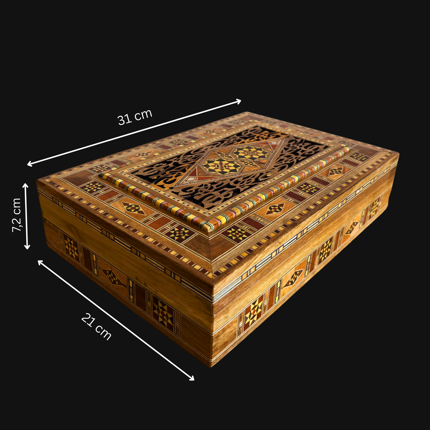 Damascene Mosaic Jewelry & Keepsake Box – Handcrafted Elegance