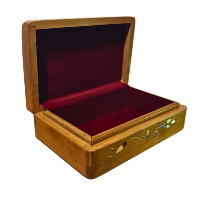 Handgefertigte Luxusbox aus Damaskus – Perlmutt & Samteleganz