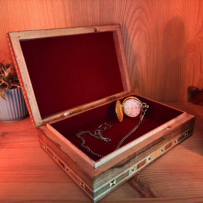 Damascene Wooden Jewelry Box – Handcrafted Oriental Mosaic Art