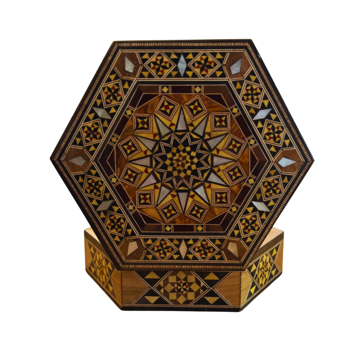 Scatola in Mosaico Damasceno Artigianale – Madreperla & Eleganza in Velluto