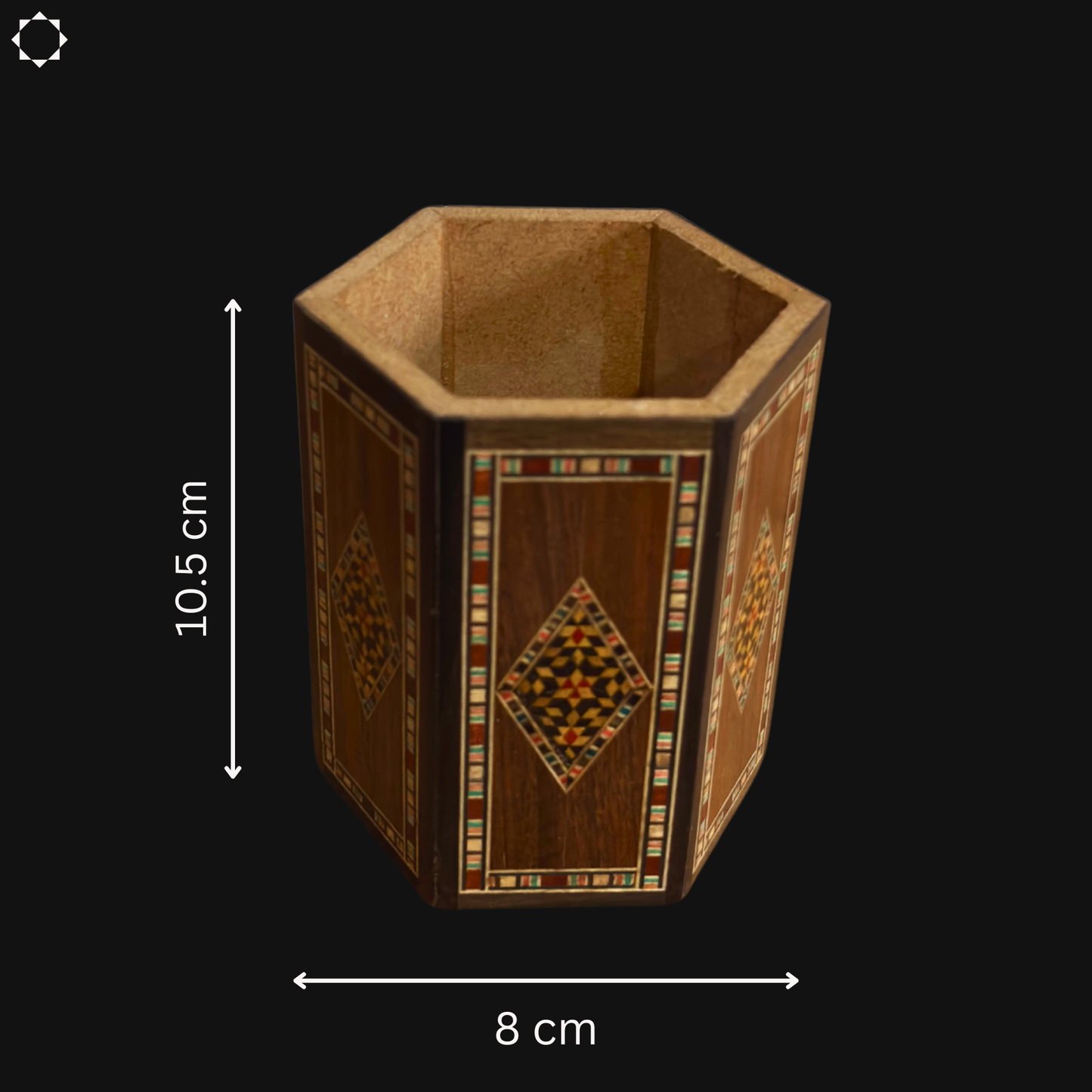 Portapenne Damaschino in Legno di Gaby Al Dayeh – Legni Naturali & Eleganza Artigianale