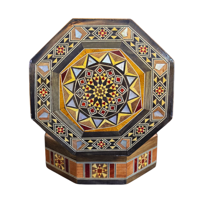 Elegant Damascene Mosaic Box – Mother of Pearl & Velvet