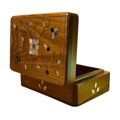 Handgefertigte Luxusbox aus Damaskus – Perlmutt & Samteleganz