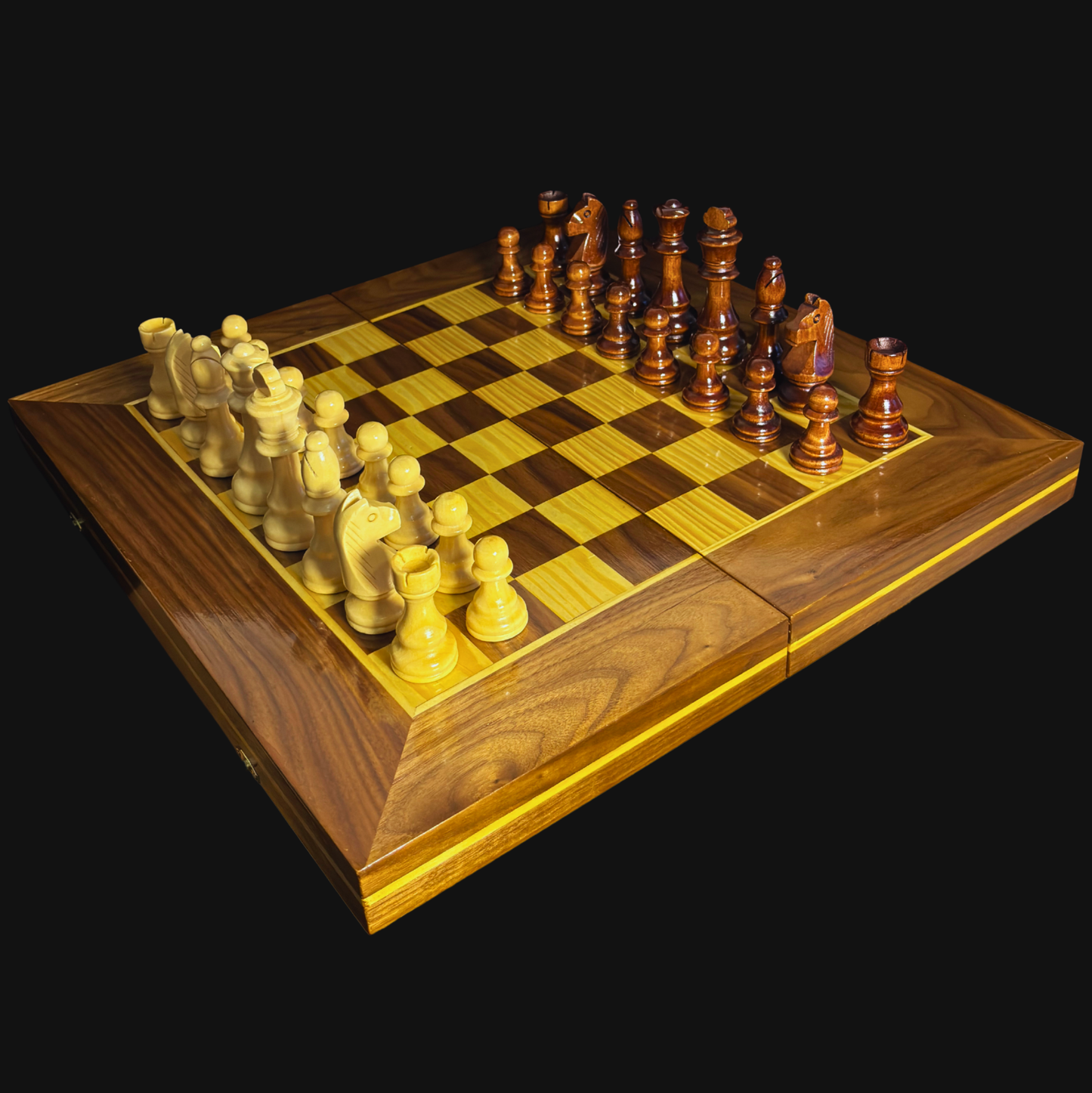 Handgefertigter Damaszener Schach- & Backgammon-Tisch von Gaby Al Dayeh – Klassisches Mosaikdesign