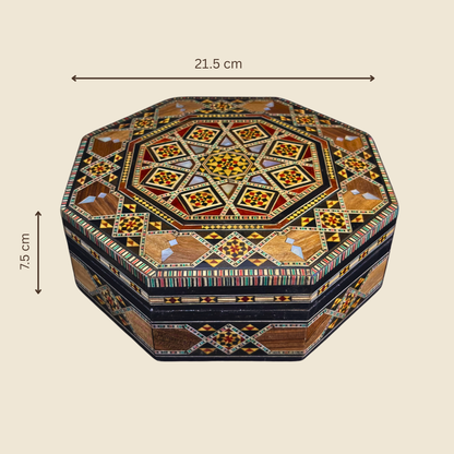 Heritage Damascene Mosaic Box – Mother of Pearl & Velvet