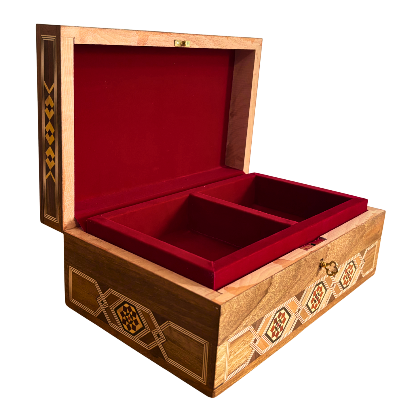 Kilitli Şam Mozaik Takı Kutusu – El Yapımı Zarif Eser